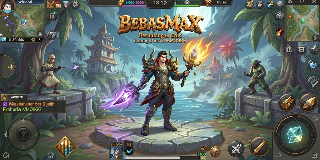 Gameplay menegangkan dalam dunia fantastis BEBASMAX.