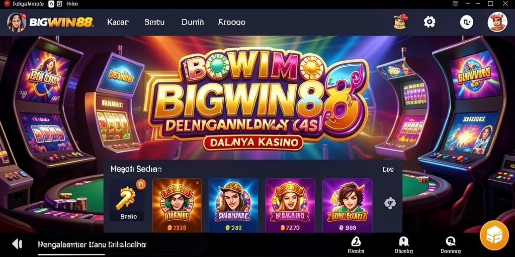 Screenshot utama BIGWIN88 menunjukkan grafis menarik dan gameplay Kasino yang seru.