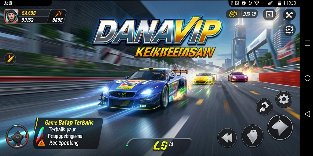 Screenshot gameplay balap dengan grafik menakjubkan dari DANAVIP.