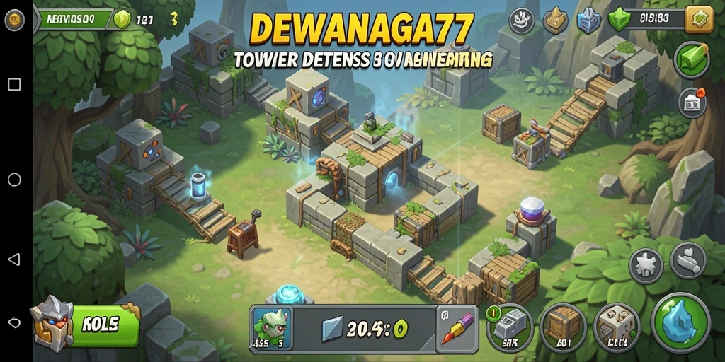 Gameplay menegangkan di DEWANAGA77 dengan strategi tower defense.