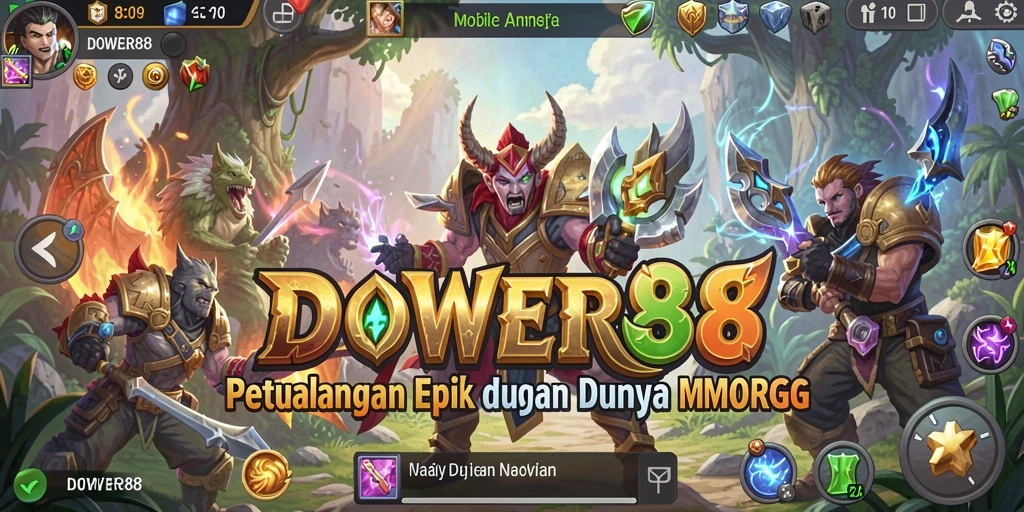 Tampilan menawan dari dunia DOWER88 dalam gameplay MMORPG.