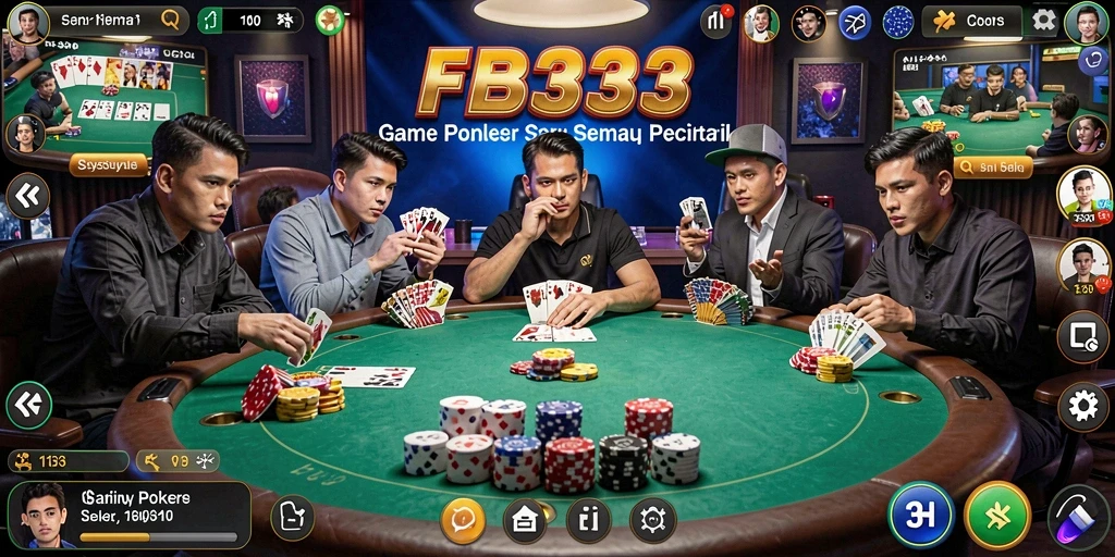 Tampilan gameplay poker yang mendebarkan di FB333.