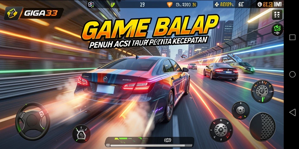 Tampilan gameplay GIGA33 menampilkan adu kecepatan yang mendebarkan.