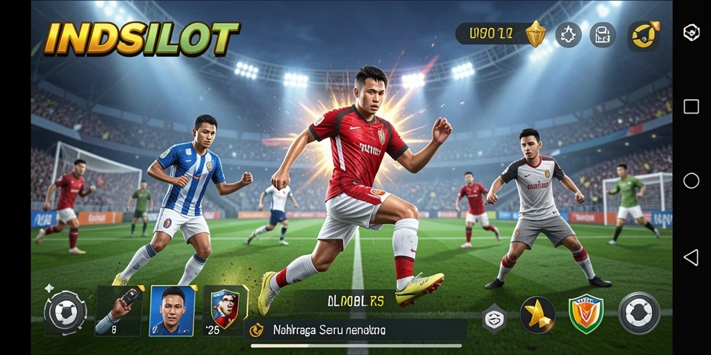 Tampilan menarik dari gameplay olahraga yang mendebarkan.