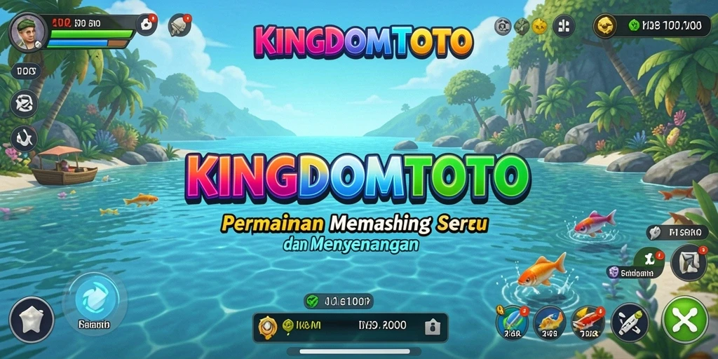 Screenshot utama KINGDOMTOTO yang menunjukkan keseruan gameplay memancing.