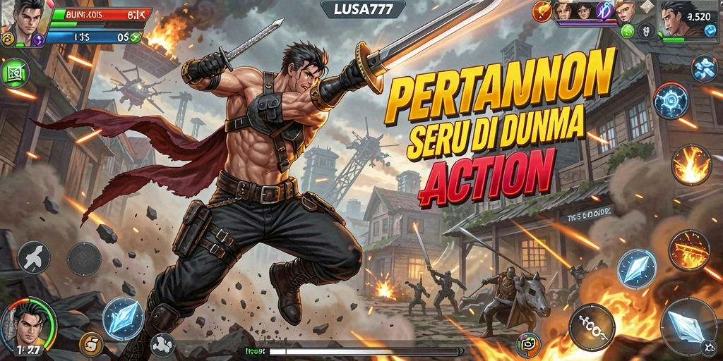 Screenshot LUSA777 menampilkan aksi pertempuran yang mendebarkan.