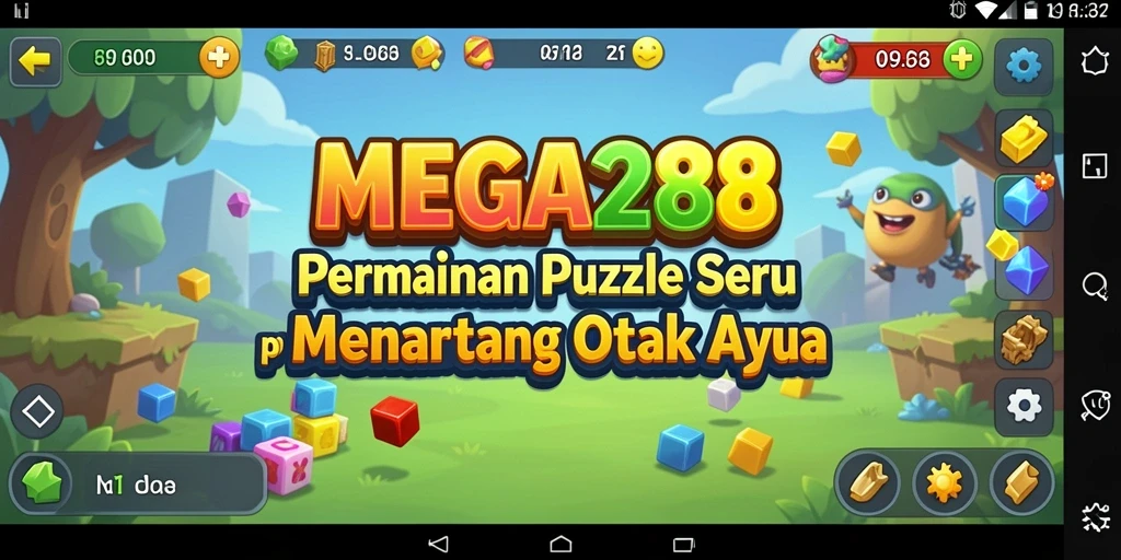 Tampilan menarik gameplay MEGA288 di dalam level puzzle.