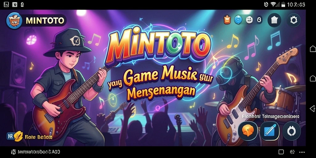 Tampilan gameplay MINTOTO yang seru dengan musik interaktif.