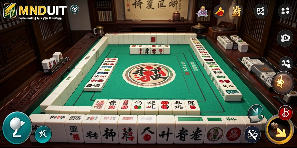 Screenshot gameplay MNDUIT menampilkan aksi seru bermain Mahjong.