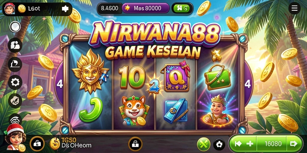 Screenshot gameplay NIRWANA88 yang menarik dengan gulungan berputar.