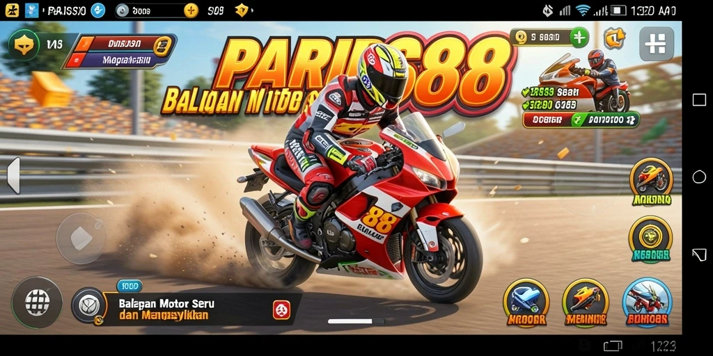 Gameplay seru balapan motor di PARIS88 yang menegangkan.