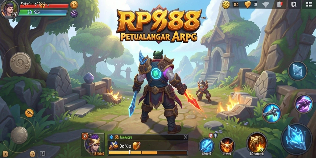 Tampilan gameplay RP888 dengan pertarungan seru dan karakter yang beragam.