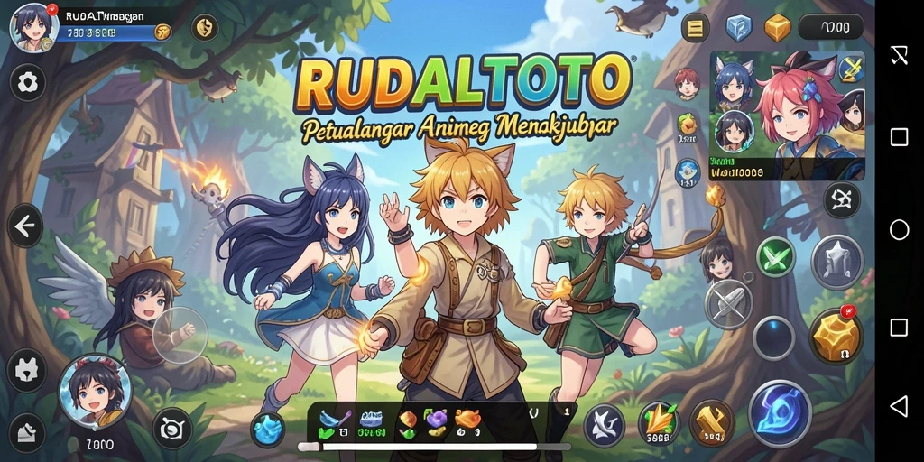 Screenshot menunjukkan karakter anime dalam aksi seru di RUDALTOTO.