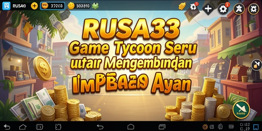 Screenshot gameplay RUSA33 yang memperlihatkan aktivitas manajemen bisnis.