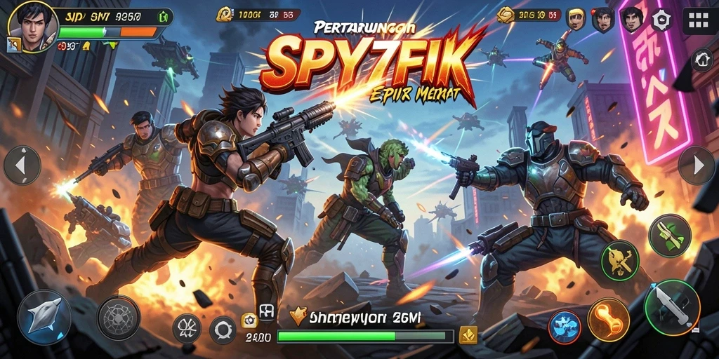Tampilan gameplay SPY77 yang menegangkan dan seru.