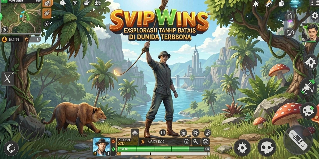 Gameplay SVIPWINS yang menampilkan dunia terbuka yang luas dan menarik.