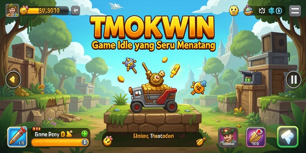 Tampilan gameplay TMOKWIN dengan berbagai fitur Idle.