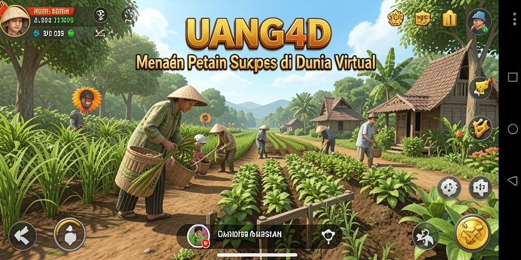 Screenshot gameplay UANG4D menampilkan suasana pertanian yang indah.