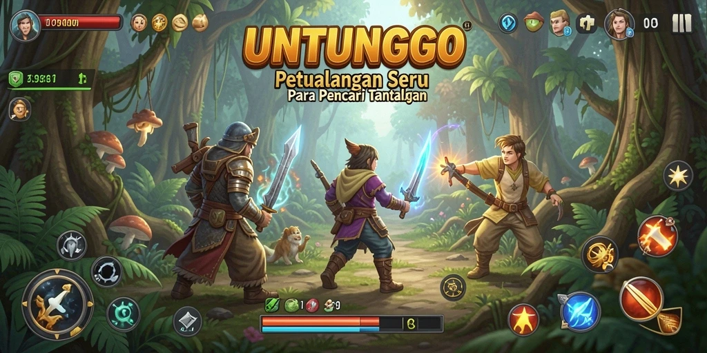 Screenshot gameplay UNTUNGGO yang menunjukkan petualangan seru di dunia luas.